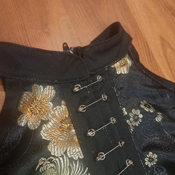 Rare Vintage Lip Service y2k Sample Satin Geisha Floral Brocade Goth punk Top - Picture 9 of 10